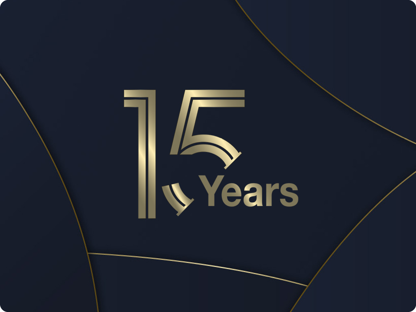 Elegant design celebrating 15 years anniversary